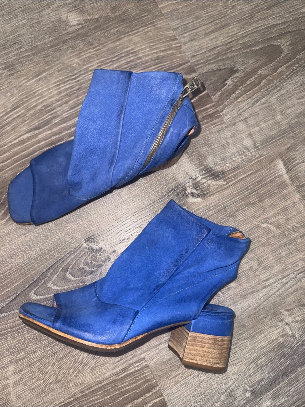 A.S.98 Leather Sandals Open Toe and Back 8 Blue